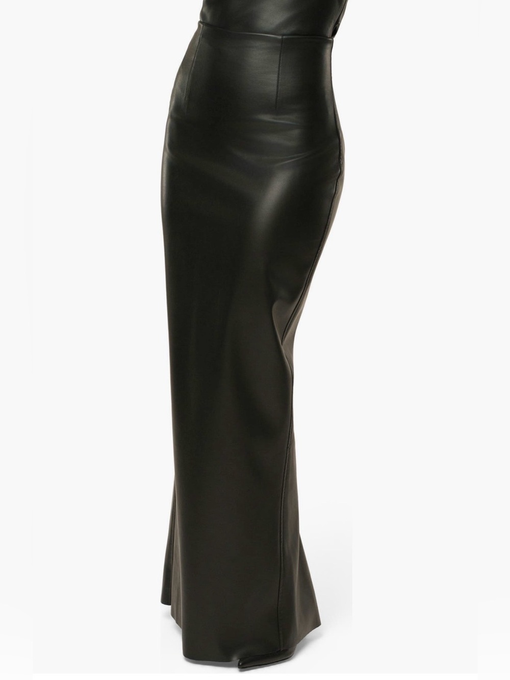 JLUXLABEL Black Faux Leather Maxi Skirt